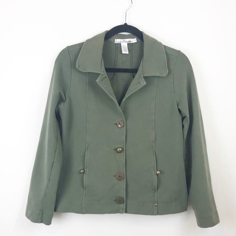 Neon Buddha Green Cropped Jacket Cotton Blend Swing XS